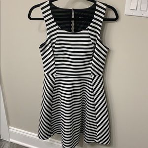 Express black and white stripe dress